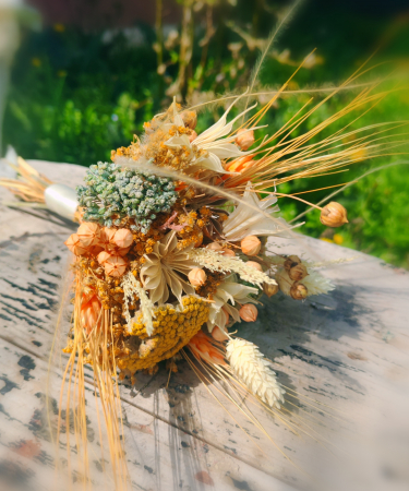 Produse - Buchetel nemuritor din flori naturale uscate, in nuante pastel