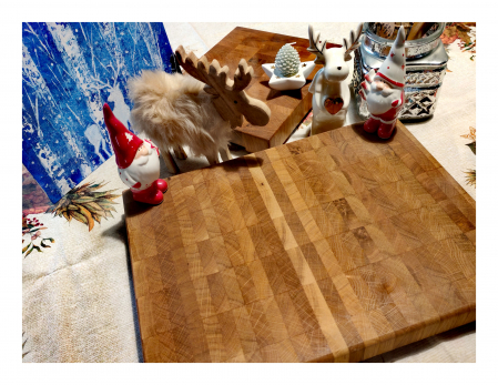 Tocator premium de bucatarie din lemn de stejar, end grain 39X29X3.5 [4]