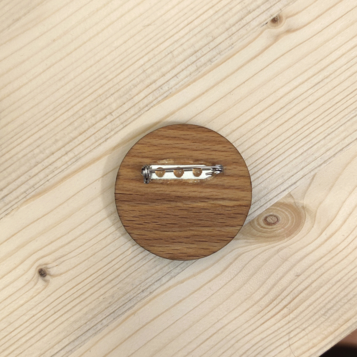 Broșă Peisaj din lemn de fag, 4.5x5 cm [6]