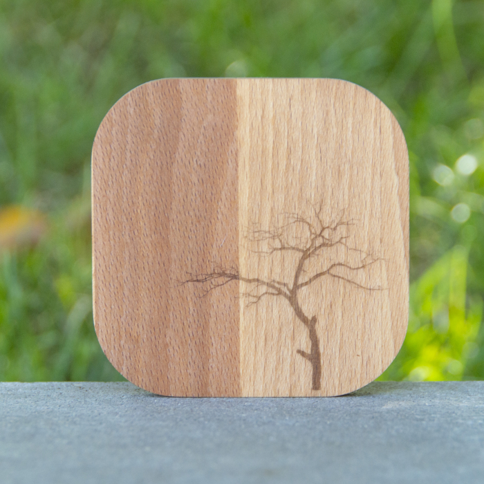 Set 4 coaster/suport pahare din lemn de fag 9x9x1cm [4]
