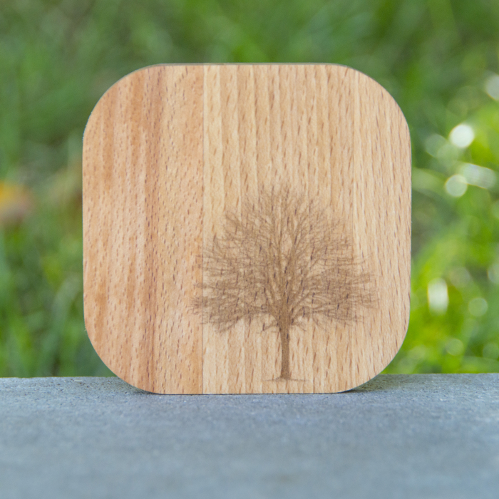 Set 4 coaster/suport pahare din lemn de fag 9x9x1cm [5]