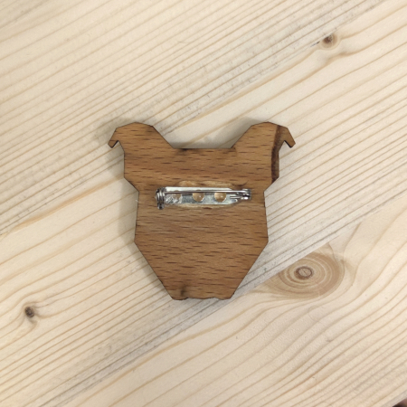 Broșă Cățel din lemn de fag, 5x5 cm [3]