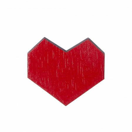 De Purtat - Broșă Forme Inima, 4.5x4 cm
