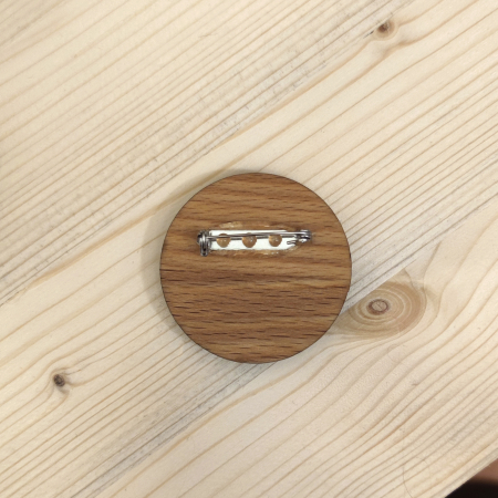 Broșă Peisaj din lemn de fag, 4.5x5 cm [5]