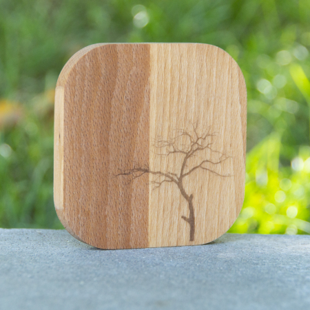 Suport pahare din lemn de fag 9x9x1cm, Copac 1 [3]