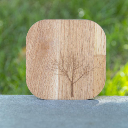 Suport pahare din lemn de fag 9x9x1cm, Copac 4 [1]