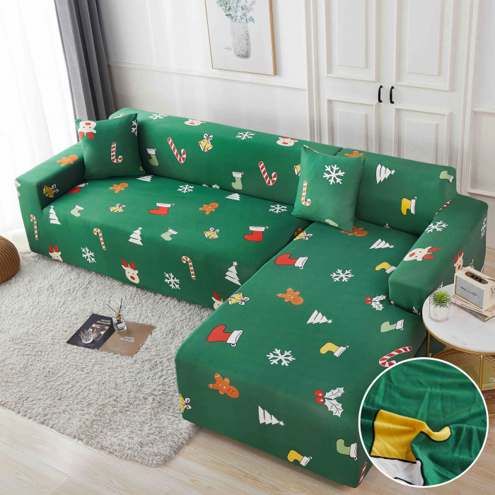 Nou JOJO HOME Husa Elastica Canapea Coltar - Verde