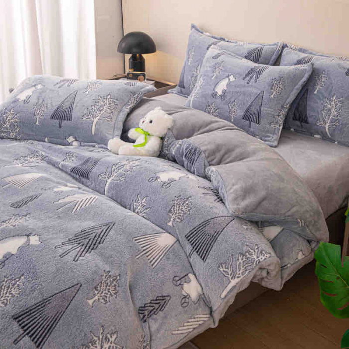 Lenjerie Cocolino Pat Dublu, 4 piese, cu ELASTIC - Winter [2]