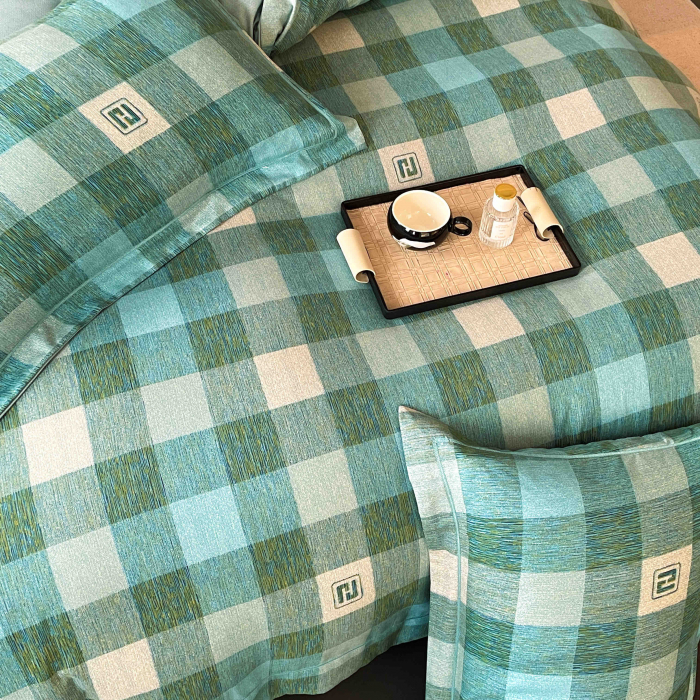 Lenjerie De Lux In Cutie Cadou, Bumbac Finet, 6 Piese - Carouri Verzi [3]