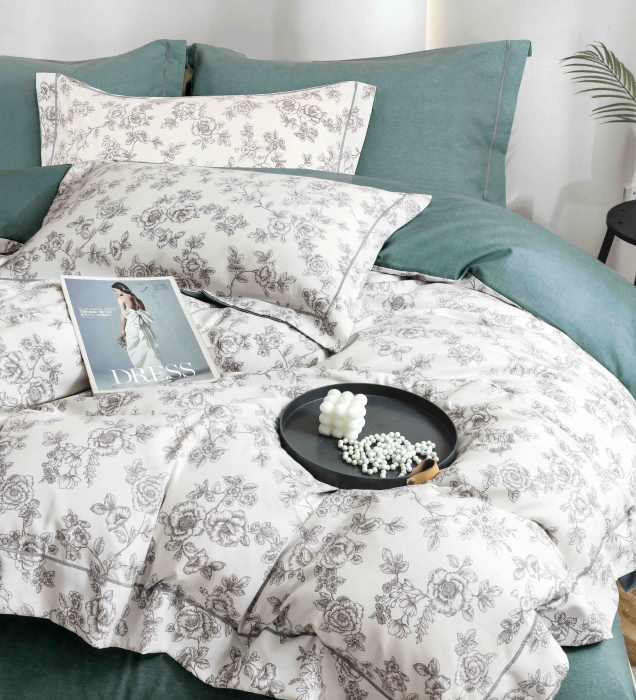 Lenjerie De Lux In Cutie Cadou, Bumbac Finet, 6 Piese - Flowers [2]