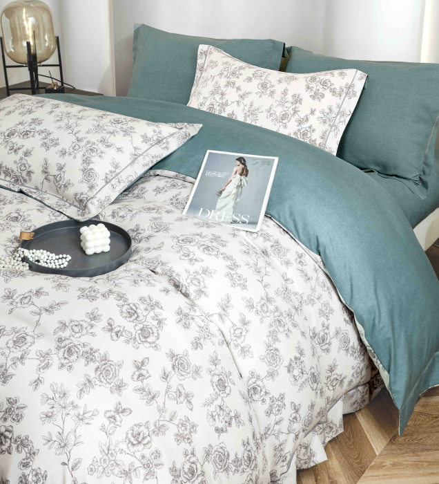 Lenjerie De Lux In Cutie Cadou, Bumbac Finet, 6 Piese - Flowers [3]