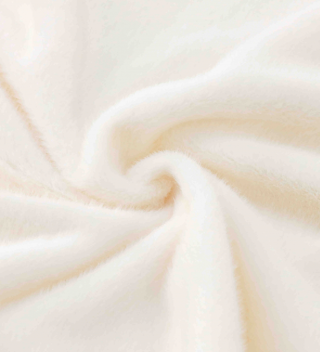 Lenjerie de pat, cu Broderie, Cocolino tip Blăniță Iepure, 2 Persoane, 6 Piese, cu ELASTIC - Crem [5]
