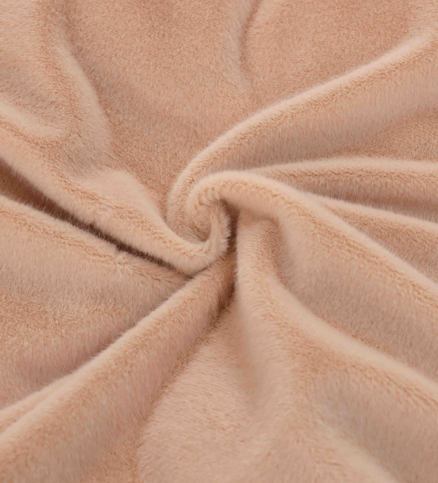 Lenjerie de pat, cu Broderie, Cocolino tip Blăniță Iepure, 2 Persoane, 6 Piese, cu ELASTIC - Bej [5]