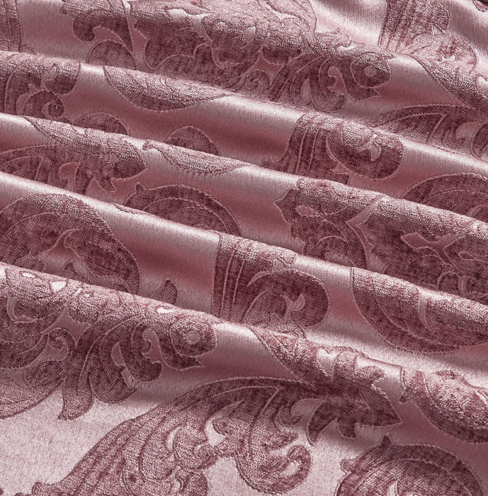 Lenjerie de pat cu elastic si pilota inclusa, bumbac tip jacquard, pat 2 persoane, 7 piese - Roz Inchis [4]