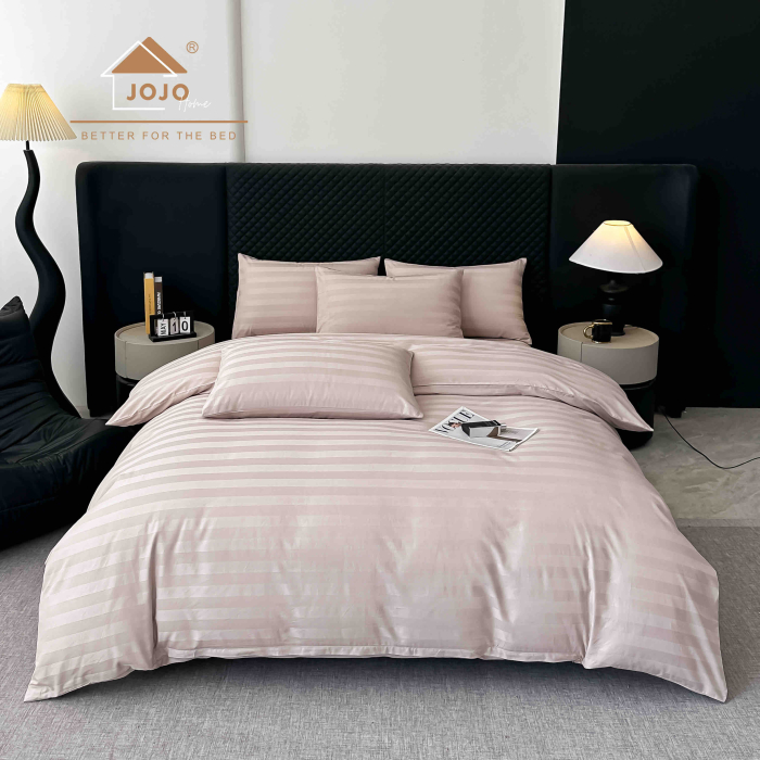 Lenjerie de Pat Damasc Deluxe Luxury, 100% Bumbac Premium, 6 Piese, Cearceaf cu Elastic 180x200 cm, Husă Pilotă 200x230 cm, Confort Hotelier 5★ [2]