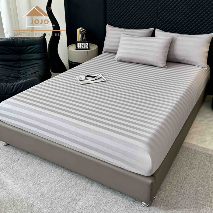 Lenjerie de Pat Damasc Deluxe Luxury, 100% Bumbac Premium, 6 Piese, Cearceaf cu Elastic 180x200 cm, Husă Pilotă 200x230 cm, Confort Hotelier 5★ [5]