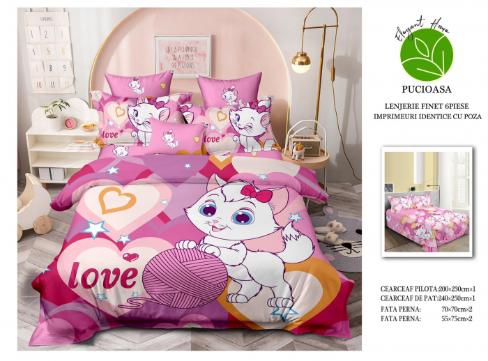 Lenjerie De Pat Finet Premium - Hello Kitty Love