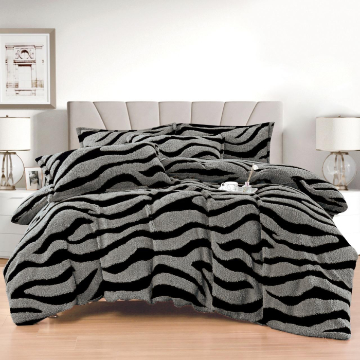 Set Lenjerie Pat Dublu Cocolino cu Cearsaf Elastic ,   4 Piese Groase, Calduroase si Moi