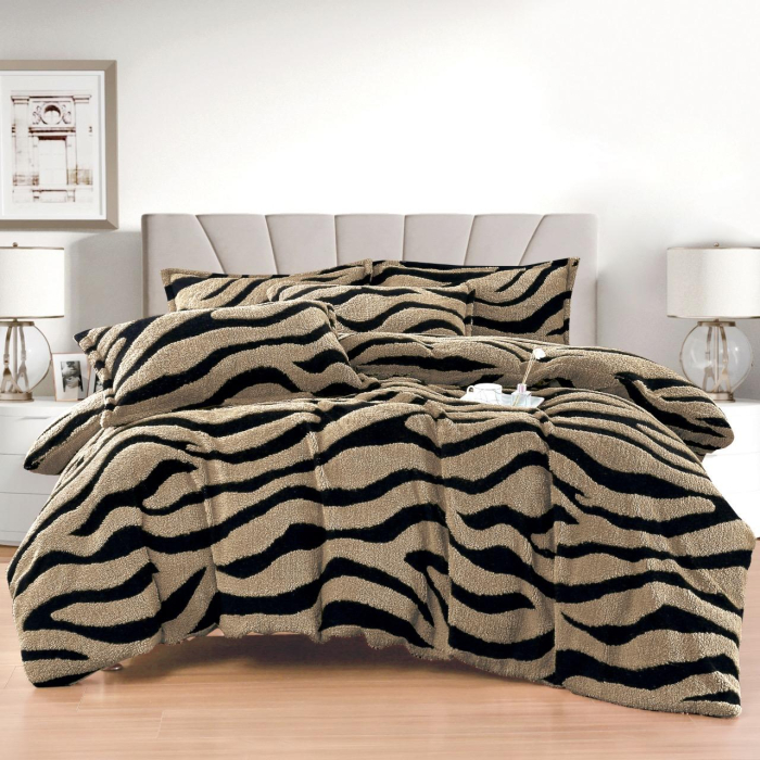 Set Lenjerie Pat Dublu Cocolino cu Cearsaf Elastic ,   4 Piese Groase, Calduroase si Moi