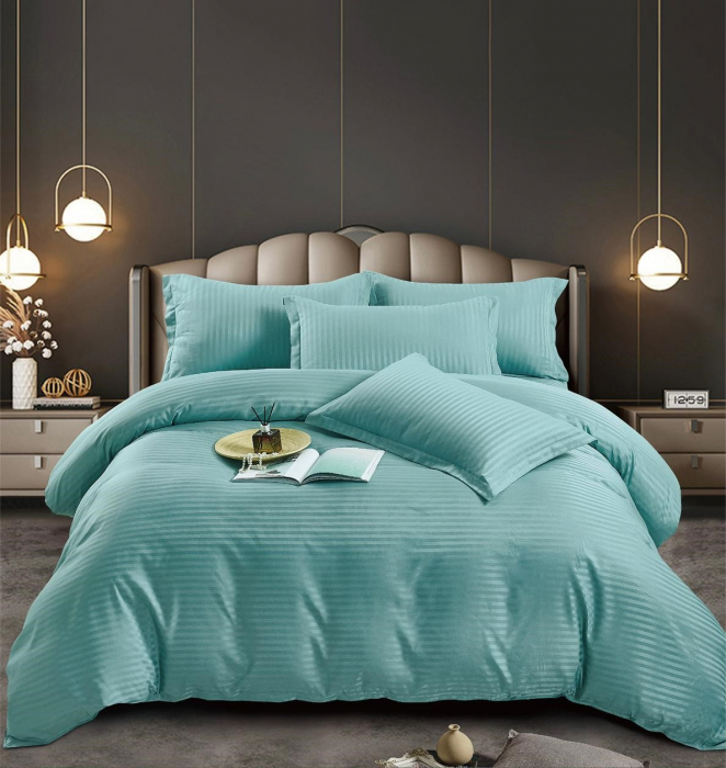 Lenjerie Pat Single 100% Premium Damasc - Verde Menta [2]