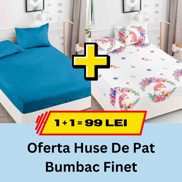 Pachet promotional 1 + 1 Husa de Pat Din bumbac Finet, LP-PPHBF-27