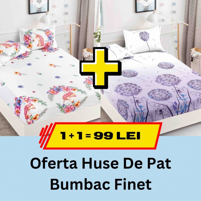 Pachet promotional 1 + 1 Husa de Pat Din bumbac Finet, LP-PPHBF-29