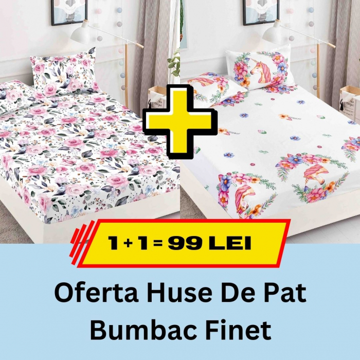 Pachet promotional 1 + 1 Husa de Pat Din bumbac Finet, LP-PPHBF-31