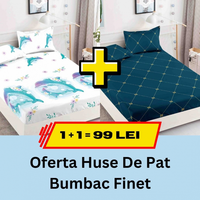 Pachet promotional 1 + 1 Husa de Pat Din bumbac Finet, LP-PPHBF-33