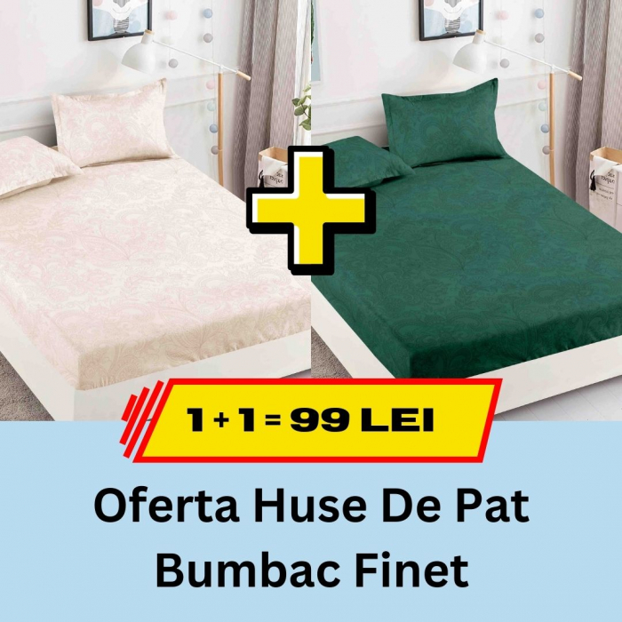 Pachet promotional 1 + 1 Husa de Pat Din bumbac Finet, LP-PPHBF-36