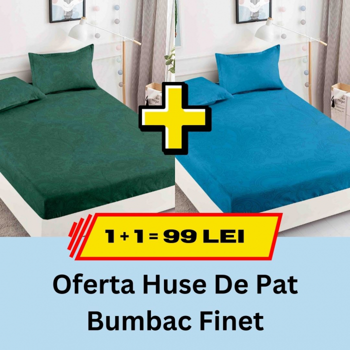 Pachet promotional 1 + 1 Husa de Pat Din bumbac Finet, LP-PPHBF-37