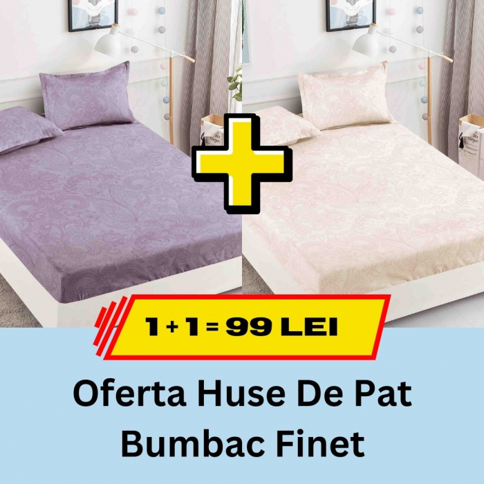 Pachet promotional 1 + 1 Husa de Pat Din bumbac Finet, LP-PPHBF-38