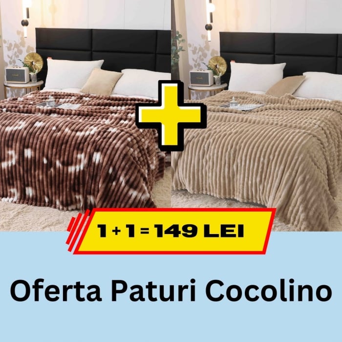paturi cocolino 1+1 50 lei Pachet promotional 1 + 1 Patura Cocolino, LP-PPPC-2