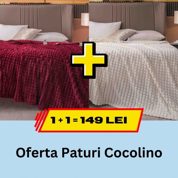 paturi cocolino 1+1 50 lei Pachet promotional 1 + 1 Patura Cocolino, LP-PPPC-12