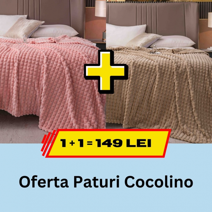paturi cocolino 1+1 50 lei Pachet promotional 1 + 1 Patura Cocolino, LP-PPPC-13