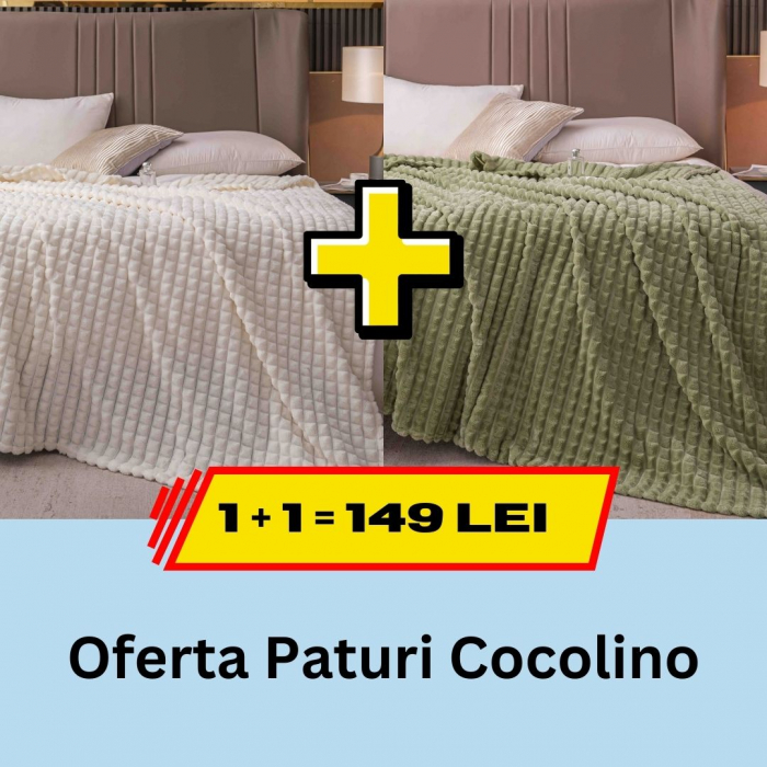 paturi cocolino 1+1 50 lei Pachet promotional 1 + 1 Patura Cocolino, LP-PPPC-15