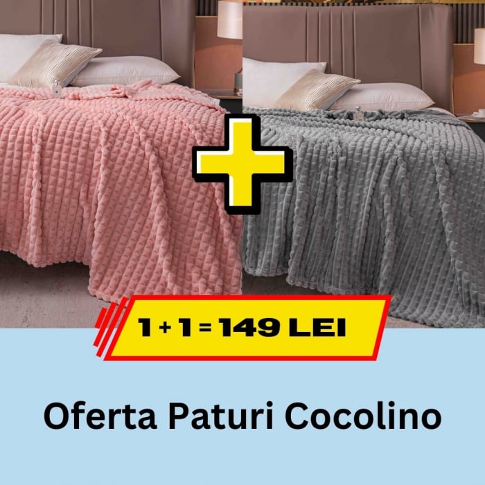 paturi cocolino 1+1 50 lei Pachet promotional 1 + 1 Patura Cocolino, LP-PPPC-16