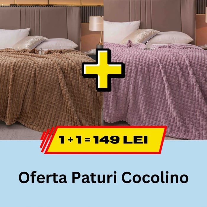 paturi cocolino 1+1 50 lei Pachet promotional 1 + 1 Patura Cocolino, LP-PPPC-17