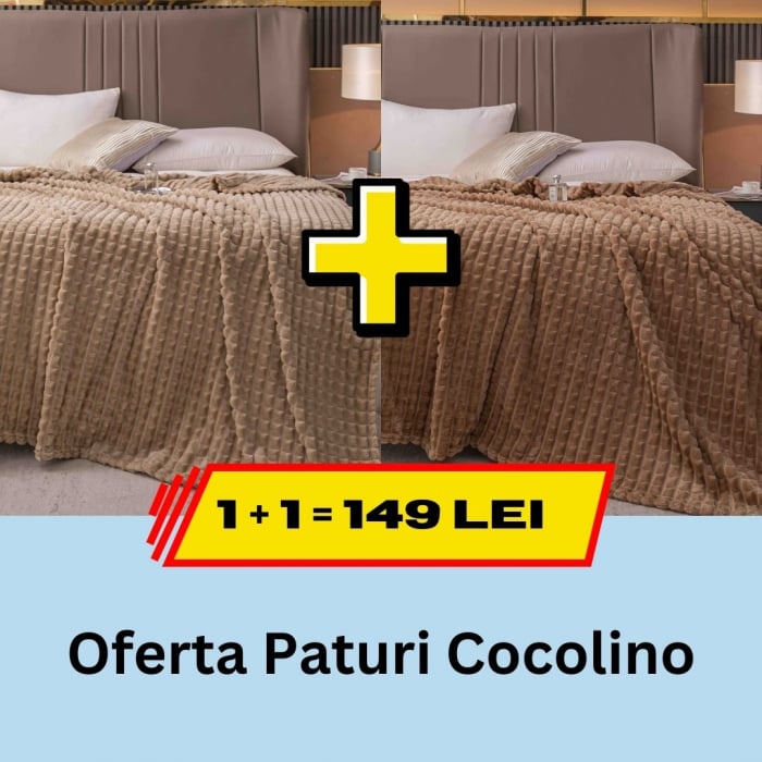 paturi cocolino 1+1 50 lei Pachet promotional 1 + 1 Patura Cocolino, LP-PPPC-19