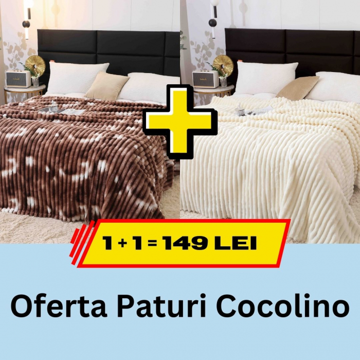paturi cocolino 1+1 50 lei Pachet promotional 1 + 1 Patura Cocolino, LP-PPPC-3