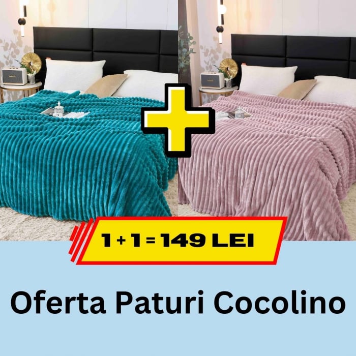 paturi cocolino 1+1 50 lei Pachet promotional 1 + 1 Patura Cocolino, LP-PPPC-7