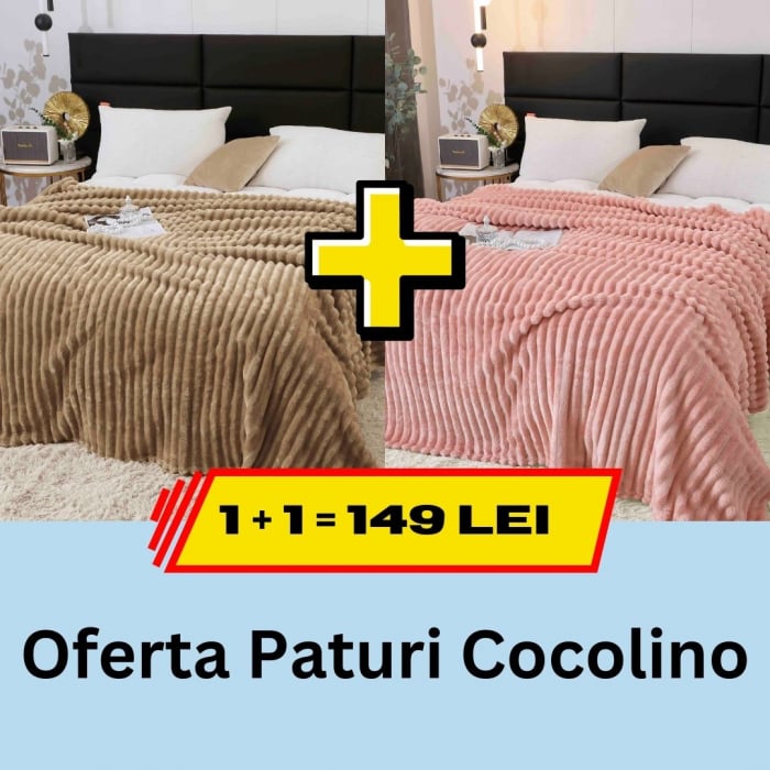 paturi cocolino 1+1 50 lei Pachet promotional 1 + 1 Patura Cocolino, LP-PPPC-9
