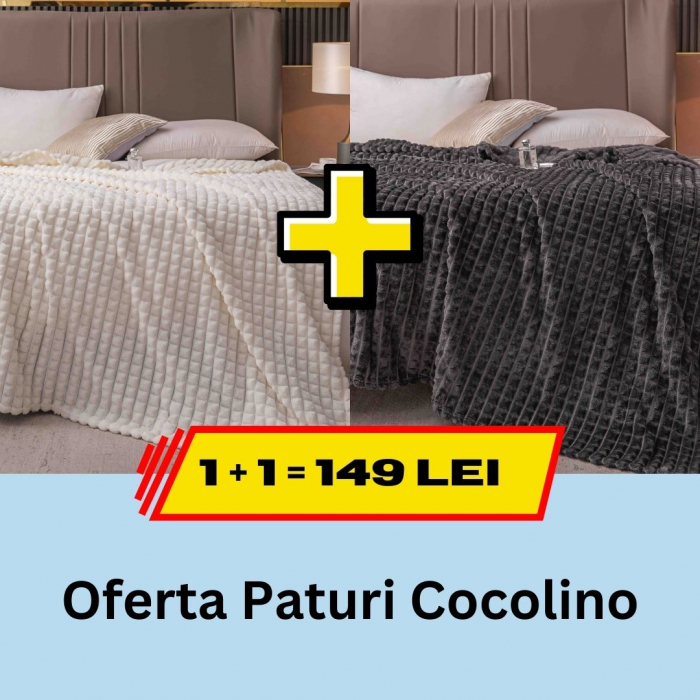 paturi cocolino 1+1 50 lei Pachet promotional 1 + 1 Patura Cocolino, LP-PPPC-10