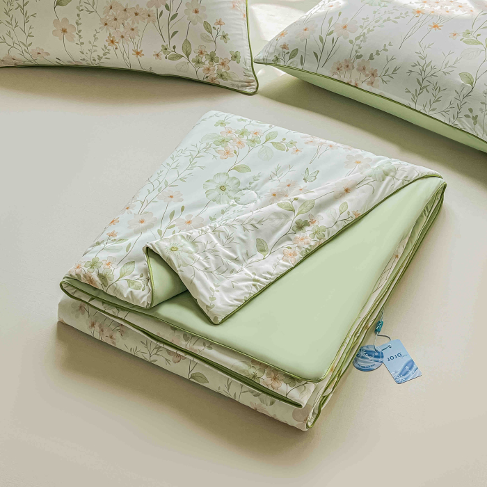 Pilotă de Vară Premium Cooling Touch 200x230 cm + 2 Fețe de Pernă 50x70 cm – Efect Răcoritor - Verde [2]
