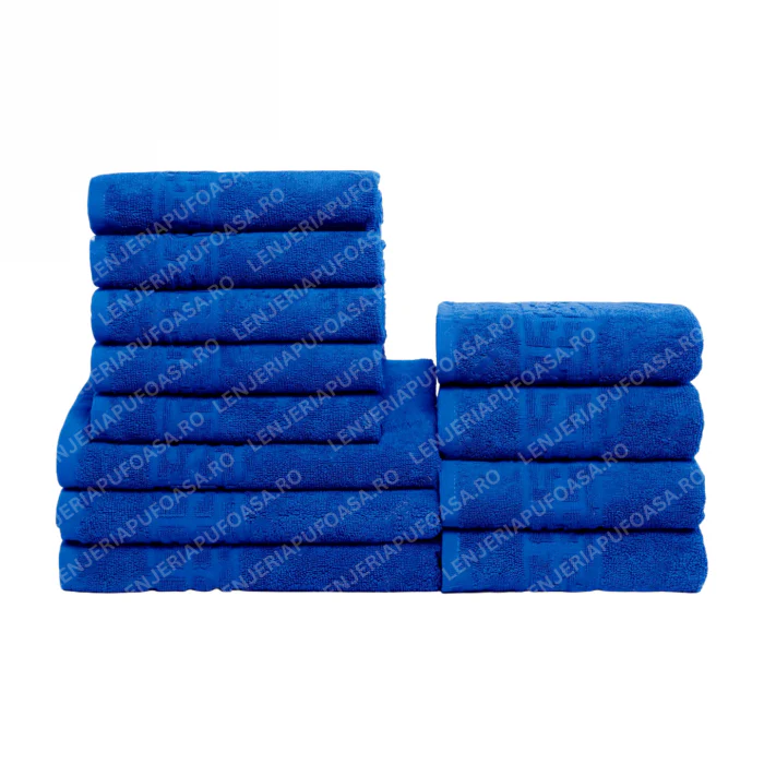 Set 12 Prosoape Maini Fata Corp, Bumbac 100%, 550g m  ² - Albastru Inchis