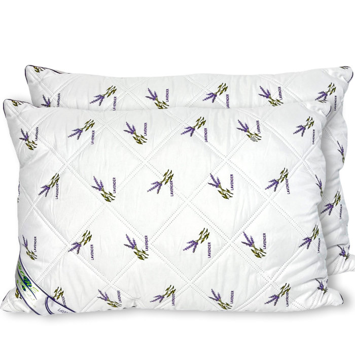 Set 2 Perne, 50x70cm, Lavanda, Microfibra, Alb