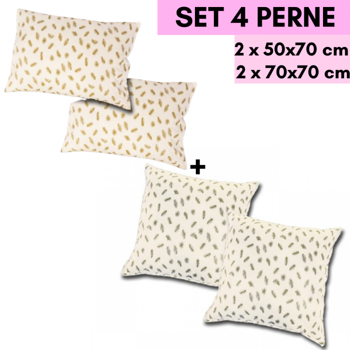 Set 4 Perne din Puf - 50x70cm + 70x70cm