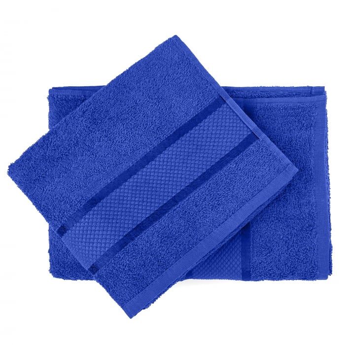 Set 2 Prosoape Baie, Bumbac 100%, 400g/m², Linii, Bleumarin [2]