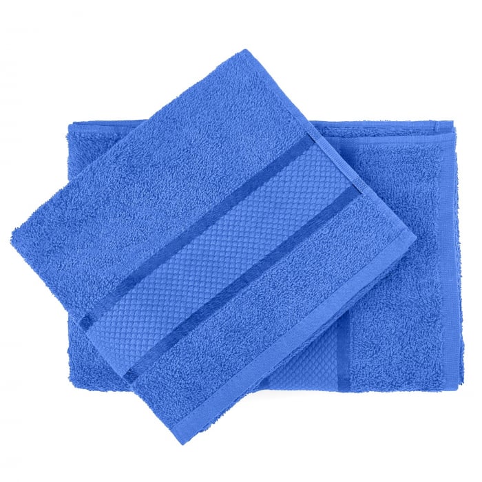 Set 2 Prosoape Baie, Bumbac 100%, 400g/m², Linii, Albastru [2]