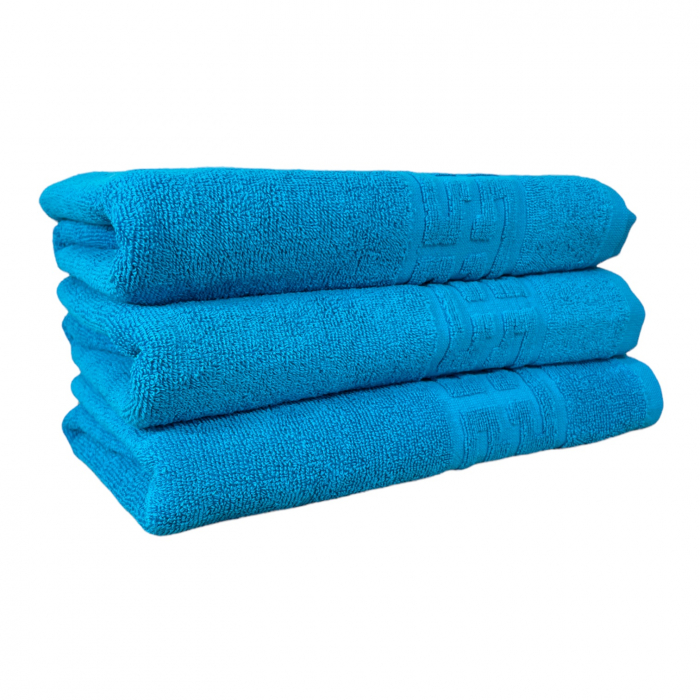 Set 3 Prosoape Baie, Bumbac 100% - Bleu