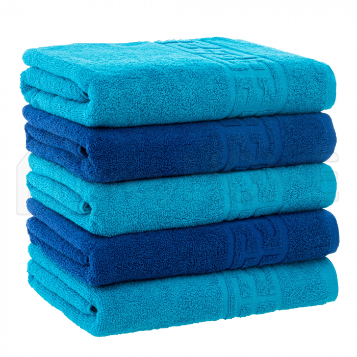 Set 5 Prosoape Baie, Bumbac 100% - Bleu Albastru